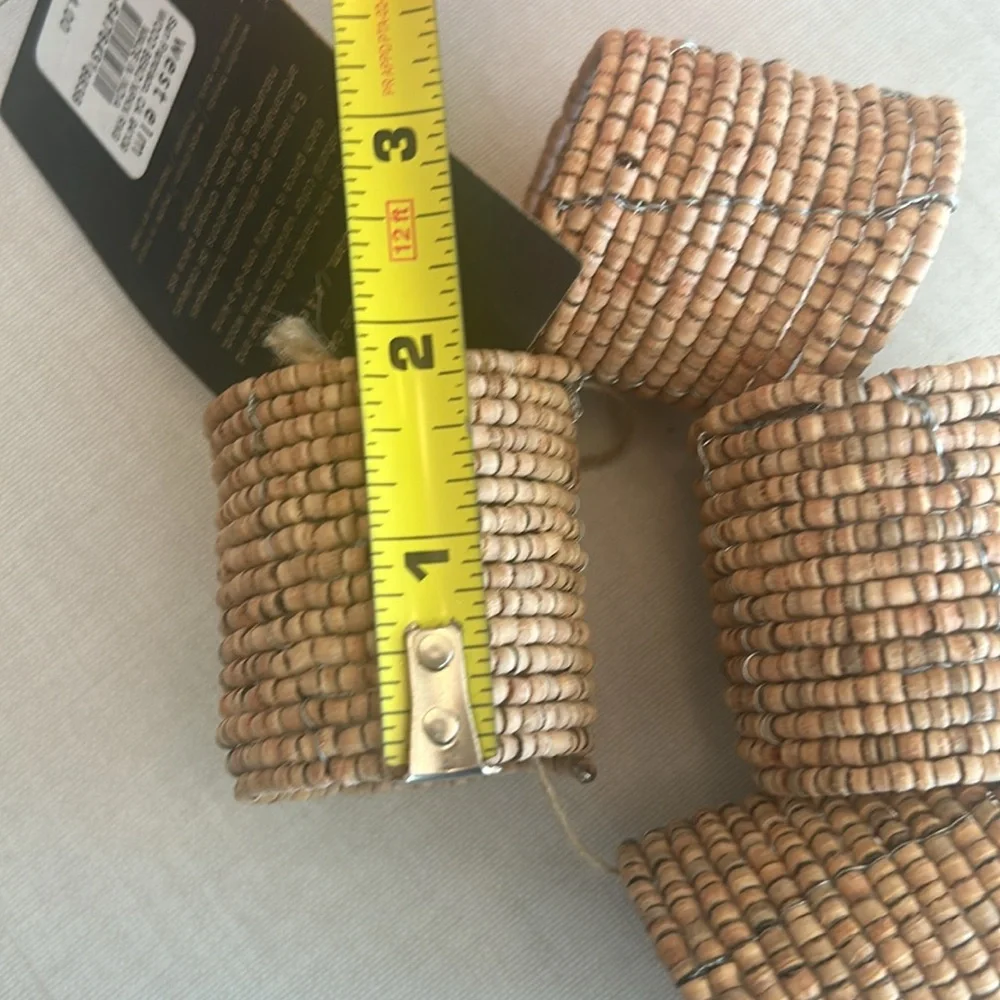 Wood beaded napkin rings from West Elm